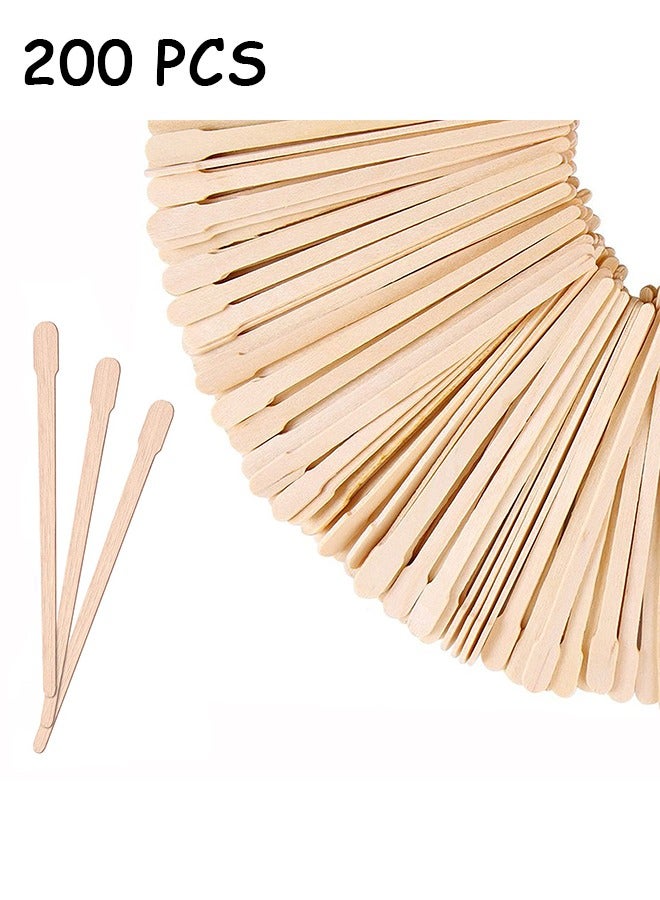 200 Pcs Wooden Waxing Sticks, Wax Spatulas Sticks Small Wax Applicator Sticks Wood Craft Sticks Spatulas Applicator for Hair Eyebrow Nose Removal (Without Handle) - Image 1
